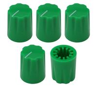 Perilla de control de instrumento/pedal estilo Davies de 6,4 mm de alto, paquete de 5 (verde)