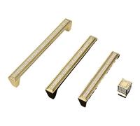 Perilla de cristal con forma diamante for muebles, mango dorado for armario, cajones, cocina, armarios, aparador, tiradores puertas(Chrome 192mm)
