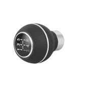 Perilla de palanca de cambios de coche Perilla de cambio marchas universal 5 velocidades, cuero y aluminio, para M8, M10, M11 M12(Prata)