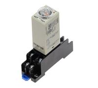 Perilla giratoria de retardo de encendido DPDT 1S/5S/10S/30S/60S/3M/5M/10M/30M Relé temporizador CA/CC 24 V H3Y-2 con base de enchufe PYF08A(Voltage DC 24V,0-10 Minute)