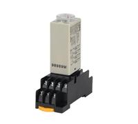 Perilla giratoria de retardo de encendido H3Y-4 1S/5S/10S/30S/60S/3M/5M/10M/30M Relé temporizador de CA/CC 24 V 14 pines con base PYF14A(Voltage DC 24V,0-60 Minute)
