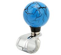 Perilla Giratoria para Volante con Bola Estilo Trueno, Compatible con Coche, Camión, Tractor, Barco, Material Resistente - Mayor Control al Conducir, Instalación Rápida, Facilita (Azul)