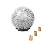 Perilla Palanca Cambios Circular Universal Para Coche Con Forma Bola Redonda Mango Universal Fibra Carbono Repuestos Automóviles(Silver)