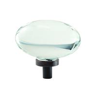 Perilla para gabinete Glacio de bronce aceitado/transparente de 1-3/4 pulg. (44 mm) de largo