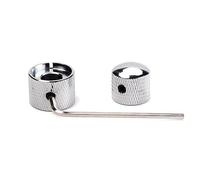 Perillas Concéntricas Duales Gd108 para Guitarra Eléctrica | Metal Plata, Control de Volumen y Tono, Diseño Moleteado Fino, Incluye Llave Hexagonal