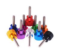 Perillas de ala acero inoxidable Tornillos pulgar, 1 pieza Métrico M6 Tornillo paso alto aluminio anodizado 20x11 mm apriete manual con cabeza moleteada grande Rosca 6-100(Black,18MM-M6)