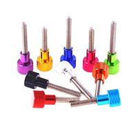 Perillas de ala acero inoxidable Tornillos pulgar, 5 piezas M3 M4 Tornillo aluminio moleteado Aleación Cabeza moleteada mano(Green,6MM-M3 5PCS)