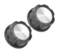 Perillas de cocina, 2 unidades, interruptor de control negro para horno, freidora de aire, adaptadores de husillo en forma de D, agujero de 6 mm, 35 mm de diámetro