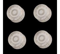 Perillas de control de guitarra eléctrica Lp Vintage Top Hat Volume Tone Knob Clear Center Design Plastic Replacement Parts Black Color 4 Pieces Set (blanco)