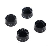 Perillas de control de guitarra eléctrica Lp Vintage Top Hat Volumen Tone Knob Clear Center Design Plastic Replacement Parts Black Color 4 Piezas Set (negro)