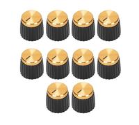 Perillas de control de velocidad de guitarra, 15 unidades, 6,35 mm, potenciómetro, amplificador de guitarra (color dorado)