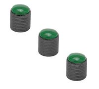 Perillas de control de volumen para guitarra eléctrica, color negro y verde, de aleación y cristal, paquete de 3