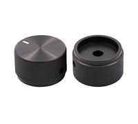 Perillas de guitarra, 2/4 piezas de aluminio completo potenciómetro puntero perilla para audio radio tocadiscos grabadora control de sonido (color: Nero)