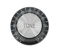 Perillas de guitarra para Gibson Les Paul y SG, juego de control de volumen de 2 tonos con diseño de campana de sombrero plateado - Se adapta a ollas de eje de 6 mm, aluminio (2 volumen + 2 tomas)