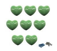 Perillas de puerta verdes de cerámica para cajones con tiradores pequeños de armario infantil para habitación de niños, con tornillos (8 piezas)