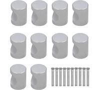 Perillas Muebles Matt Tiradores Cajón Tocador Plateados 10 Pomo Cilíndricas para Cajón de Un Solo Orificio Con Tornillos, Utilizadas Para Cajones, Gabinete, Armarios, Aparador, Dormitorios, Cocinas