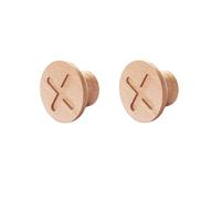 Perillas redondas de madera for cajones for gabinete, armario, cocina | Manija de tornillo de fácil instalación, perilla de haya, nogal negro, 2 uds.(Beech,Cross)