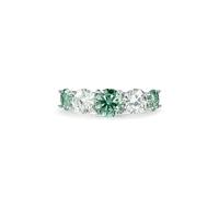 PERIMADE Anillo de cóctel de moissanita para mujer, anillo de declaración de moissanita de cinco piedras, hipoalergénico, plata de ley 925 maciza, anillo de eternidad, joyería de moda, vacaciones