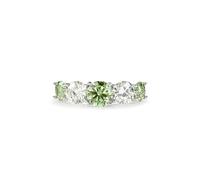 PERIMADE Anillo de cóctel de moissanita para mujer, anillo de declaración de moissanita de cinco piedras, hipoalergénico, plata de ley 925 maciza, anillo de eternidad, joyería de moda, vacaciones
