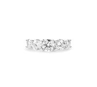 PERIMADE Anillo de cóctel de moissanita para mujer, anillo de declaración de moissanita de cinco piedras, hipoalergénico, plata de ley 925 maciza, anillo de eternidad, joyería de moda, vacaciones