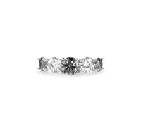 PERIMADE - Anillo de cóctel de moissanita para mujer, anillo de declaración de moissanita de cinco piedras, hipoalergénico de plata de ley 925, con piedras preciosas, banda de eternidad, moda para