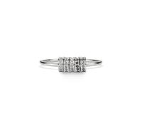 PERIMADE Anillo giratorio de cuentas para aliviar la ansiedad y el estrés, chapado en oro de 18 quilates, con cuentas coloridas, anillo giratorio para mujer, plata de ley 925, joyería calmante para el
