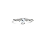 PERIMADE Anillo vintage de circonita cúbica de corte ovalado para mujer, plata de ley 925 con circonita cúbica apilable, anillo de compromiso chapado en oro de 18 quilates, anillo bisel, joyería de