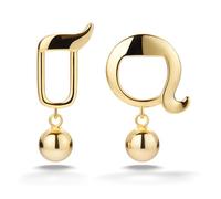 PERIMADE Pendientes de gota chapados en oro de 18 quilates para mujeres y hombres, delicados aretes colgantes de plata de ley 925 maciza para ella, diseño de bola, hipoalergénicos, no se deslustran