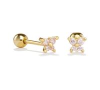 PERIMADE Pendientes de tuerca de plata de ley 925 con piedra natal de mariposa pequeña, chapados en oro de 18 quilates, piedra de nacimiento de noviembre, piercing para cartílago, aretes de mariposa