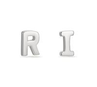 PERIMADE Pendientes de tuerca personalizados con inicial para mujer, aretes de plata de ley 925 chapados en oro, hipoalergénicos, regalo de joyería de moda, O, Plata de ley, Sin piedra preciosa