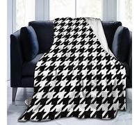 Perinsto Manta con patrón de pata de gallo ultra suave y cálida para todas las estaciones, manta decorativa de forro polar para cama, silla, coche, sofá, dormitorio, 60 x 50 pulgadas