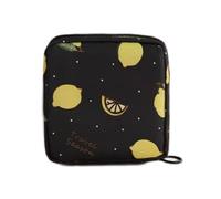 Period Bags, Sanitary Napkin Pouch, Zipper Closure Waterproof Fabric Reusable Compact Stylish Lightweight, Menstrual Product Organizer for Women Outdoor Travel, 4.72x4.72Inches, Black