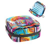 Period Kit - Bolsa para niñas, mujeres, mujeres, cerebro y bus-185, bolsas sanitarias de eliminación de servilletas, bolsa de gran capacidad con cremallera para almohadilla menstrual