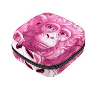 Period Kit - Bolsa para niñas y mujeres, diseño de mono rosa, orangután, 20 bolsas sanitarias de eliminación de servilletas, bolsa de almohadilla menstrual con cremallera de gran capacidad