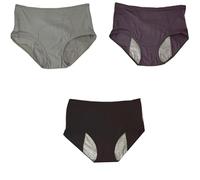 Period Panties For Women Menstrual Panty Comfortable Postpartum Knickers Heavy Flow Absorbent Teenage Girls Comfy Pack Of 3 Grey/Purple/Black 8Xl