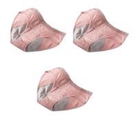 Period Pants For Lady Postpartum Cotton Briefs Teenage Girls Menstrual Panty Breathable Underwear Stretchy Knickers First Starter Kit Pack Of 3 Pink L