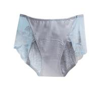 Period Pants Menstrual Briefs Heavy Flow Absorbent Leak Proof Crotch Extra Protection Hipster Lace Knickers Breathable Panty Comfy Underwear Gray XXL
