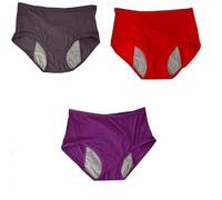 Period Pants Menstrual Briefs Postpartum Underwear High Waist Knickers Teenage Girls First Starter Kit Heavy Flow Absorbent Stretchy Panty Pack Of 3 Multipack L