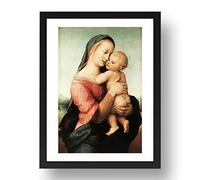 Period Prints RAPHAEL: Madonna and Child (The Tempi Madonna), arte vintage, reproducción A3 en marco negro de 17 x 13 cm
