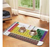 Periodic Table of Elements Chemistry Design,Waterproof Pet Feeding Mat,PU Leather Placemats for Cat Dog Water Bowl,Food Mats,40x60cm