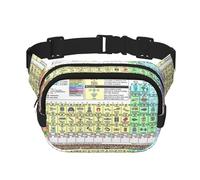 Periodic Table Of Elements - Riñonera unisex cuadrada de doble capa con estampado de tabla periódica, Negro -, Talla única
