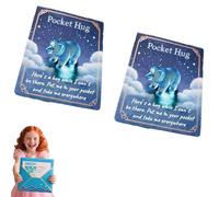 Periodicali Animal Pocket Hug Gifts, Periodicali Resin Animals Token with Mini Pocket Hug Greeting Cards, Inspirational Greeting Keepsake, Gifts for Friends (2 Pcs-b)