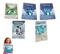 Periodicali Animal Pocket Hug Gifts, Periodicali Resin Animals Token with Mini Pocket Hug Greeting Cards, Inspirational Greeting Keepsake, Gifts for Friends (5 Pcs)