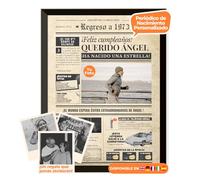 Periódico de cumpleaños 1973 - póster personalizado año nacimiento con foto, nombre y mensaje - regalo original para hombre o mujer 52 años - estilo vintage con marco opcional - recuerdo inolvidable