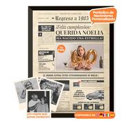 Periódico de cumpleaños 1985 - póster personalizado año nacimiento con foto, nombre y mensaje - regalo original para hombre o mujer 40 años - estilo vintage con marco opcional - recuerdo inolvidable