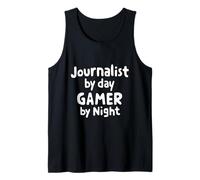 Periodista de día Jugador de Noche Noticias Escritor Equipo de periodismo Camiseta sin Mangas