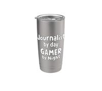 Periodista de día Jugador de noche Noticias Escritor Equipo de periodismo Vaso térmico de acero inoxidable de doble pared