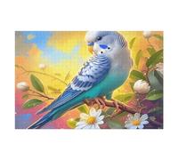 Periquito Azul en Rama Florida al Atardecer Puzzle 1000 Piezas Regalo Ideal Original Bestias fantásticas Rompecabezas 3D Obra De Arte para Hombres Y Mujeres DIY Creativo Aliviar Estrés 1000 PCS