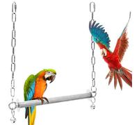 Periquito de juguete, juguete para periquitos, columpio con campana, accesorios para jaulas de pájaros, juguete para cacatúas, Vegena para juego y movimiento
