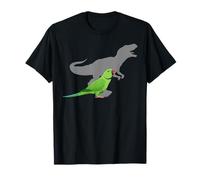 Periquito Indio Ringneck con T Rex Shadow Bird Lovers Camiseta